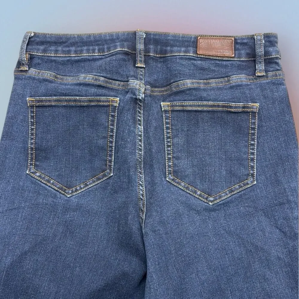 LANDS END Women’s 10 TALL Mid Rise SKINNY Blue Jeans